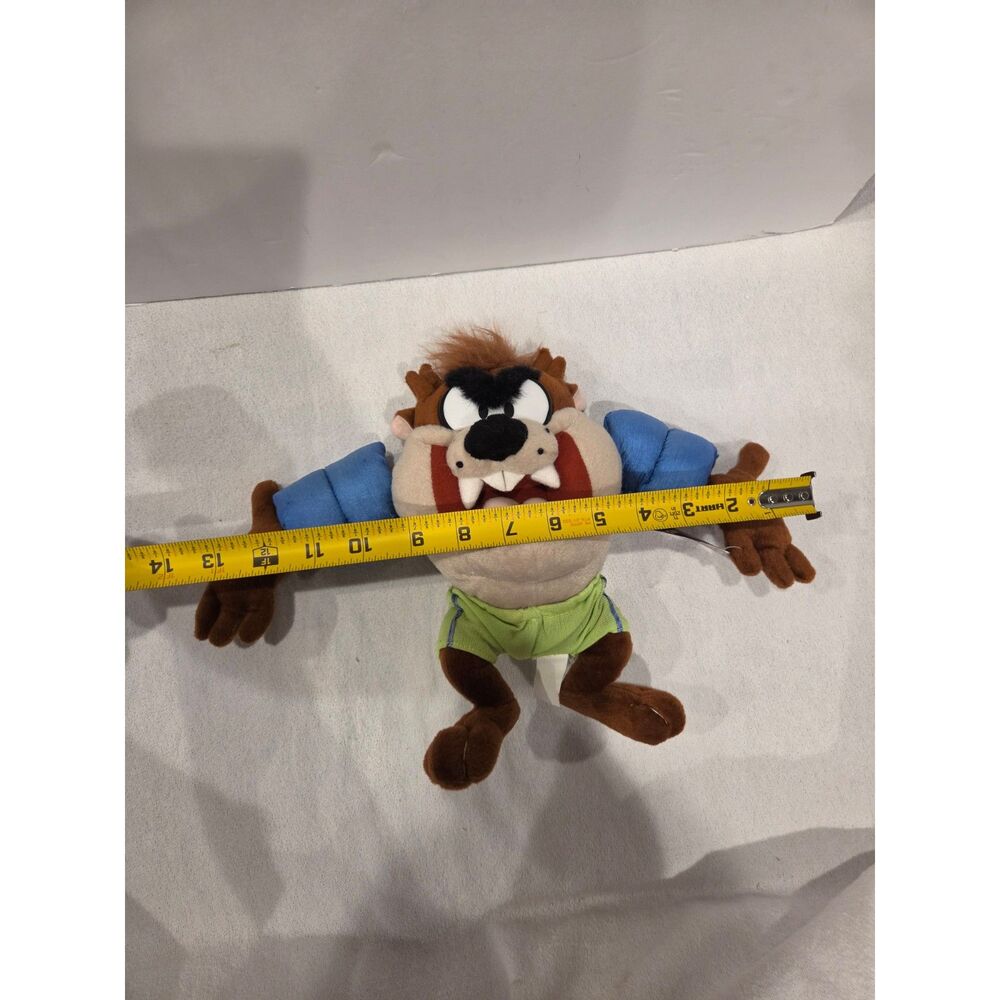 Vintage 2003 Nanco Looney Tunes Taz Plush 12" Swimsuit Water Wings NWT Stuffed - Picture 6 of 6